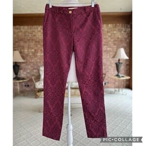 Michael Michael Kors Burgundy Jacquard Damask Pants 2